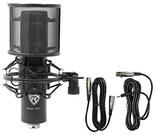 Rockville Gaming Bundle: RCM PRO Condenser Microphone, Epic Sound, DMS40 40" Microphone Boom Arm w/Desk Clamp, PRO-M50 Studio Headphones w/Detachable Cable, 3-Items
