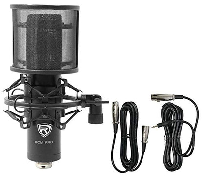 Rockville Gaming Bundle: RCM PRO Condenser Microphone, Epic Sound, DMS40 40" Microphone Boom Arm w/Desk Clamp, PRO-M50 Studio Headphones w/Detachable Cable, 3-Items