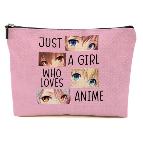 Anime Makeup Bag for Women, Pink Cosmetic Bag Travel Organizer, Cute Cartoon Makeup Pouch Toiletry Accessories, Anime Merch Gifts for Women Friends, Birthday Christmas Gift - color: Multicolor 1428