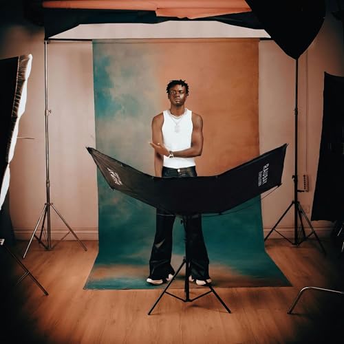 RAUBAY Quick-Open Curved Reflector, U-Shape Clamshell Light Reflector with 48in x 26in Photography Diffuser for Studio Portrait&Video Shooting, 4-in-1 Black/White/Silver/Gold, RAPIDLITE, CR-120