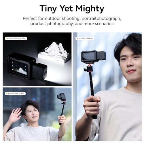 ULANZI LM18 2-Pack Vlogging Light Mini LED Action Camera Video Light Magnetic Photography Fill Lighting for DJI Osmo Action 3/4 Camera Cage Accessories, Xtra, Ulanzi PK-06 Pocket 3/4 Expansion Adapter - size: 2 Pcs- For DJI Action 5/4/3 & Pocket 3 & Xtra
