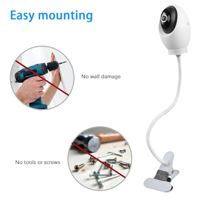 Gooseneck Camera Mount for Tapo C260, No-Drill Clamp Mount, 15.7 inch - color: Clamp Mount, 1 Pack