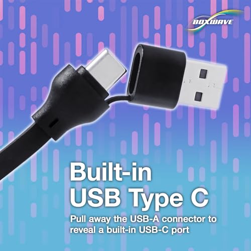 BoxWave Cable Compatible with Viltrox Touchscreen On-Camera Monitor (6 in) - AllCharge PD miniSync (100W), Retractable High-Speed Charging Portable USB Cable - Jet Black