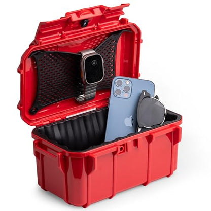 Evergreen 58 Waterproof Dry Box Protective Case - Travel Safe/Mil Spec/USA Made - for Cameras, Lenses, Phones, Pistols, First Aid, Boating, Water Sports, Tacklebox, Ammo Can, Deck Boxes - color: Red