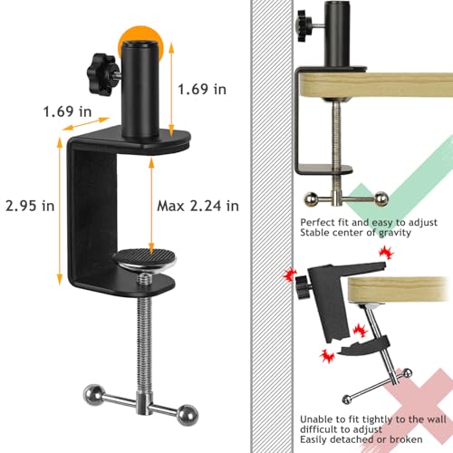 Razer Seiren Mini Boom Arm Mic Stand with Pop Filter, Shock Mount, Upgraded Heavy Duty Clamp, Adjustable Suspension Scissor Boom Arm Stand for Razer Seiren Mini USB Streaming Microphone Frgyee