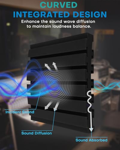 50Packs Curved Sound Proof Foam Panels for Walls, 2" Acoustic Panels Sound Absorbing Dampening, Soundproofing Noise Reducing Cancelling Treatments for Home Office Recoding Studio Decor, 2x12x12 Black - size: Upgraded Curved 50Packs