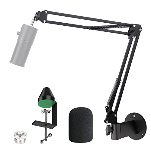 YOUSHARES Razer Seiren X Wall Mount Boom Arm - Wall Mount Microphone Holder for Razer Seiren X Mic, Vertical Surface Mount and Freely Swiveling Metal Wall Mount Clip Suitable for Saves the Desk Space - color: Boom Arm + Wall Mount