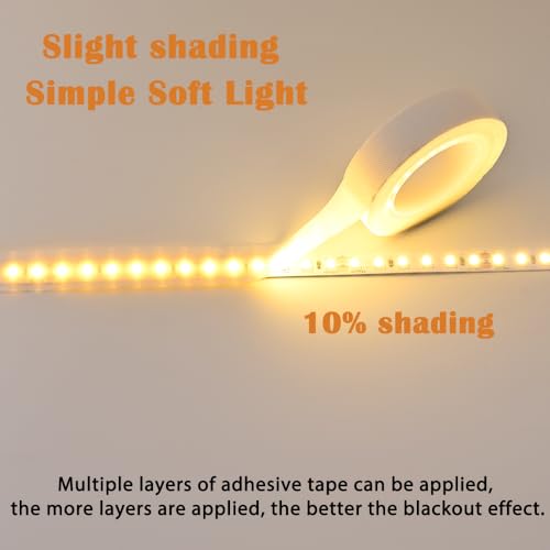 Led Light Strip Tape 0.59inx29ft Light Dimming Masking Cover Soften Lighting Blocking Sticker, 2 PCS