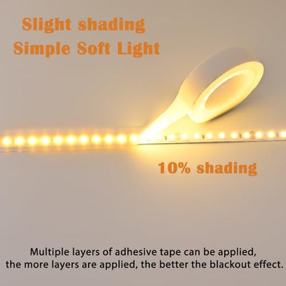 Led Light Strip Tape 0.59inx29ft Light Dimming Masking Cover Soften Lighting Blocking Sticker, 2 PCS