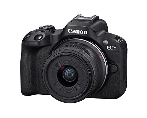 Canon EOS R50 Mirrorless Camera with RF-S18-45mm F4.5-6.3 is STM & RF-S55-210mm F5-7.1 is STM Lenses, 24.2 Megapixel CMOS (APS-C) Sensor, 4K Video, Content Creator Vlogging Camera, RF Mount, Black | Verified Kit Includes Canon Eos R50 Body with Rf-S18-45m