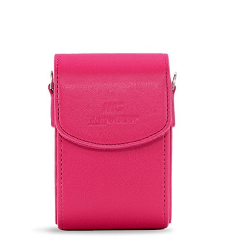 MegaGear Leather Camera Case with Strap compatible with Canon PowerShot G7 X Mark III, G7 X Mark II, G7 X - MG1255, Hot Pink - color: Hot Pink