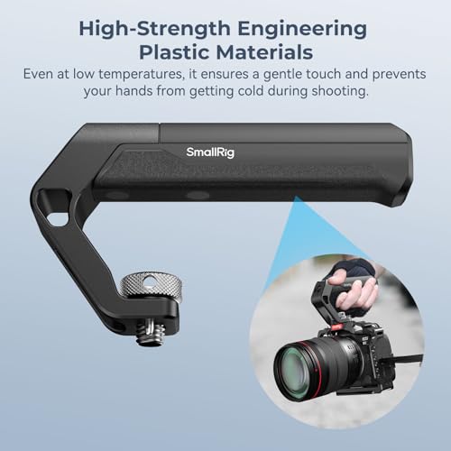 SMALLRIG Lightweight Top Handle with 3/8"-16 Locating Pins for ARRI, Tiny Camera Top Handle Only 113g, High-Strength Engineering Plastic Handle with Two Cold Shoe Mounts - 4757 - style: 3/8"-16 Locating Pins for ARRI