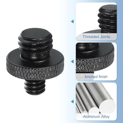 PATIKIL Tripod Screw Adapter 1/4" Male to M10 Male, 2 Pcs Tripod Nut Connectors Camera Mount Screw Camera Double Head Converter for Microphone Holder Magic Arms Accessories, 18 mm - size: 1/4" Male to M10 Male,18 mm