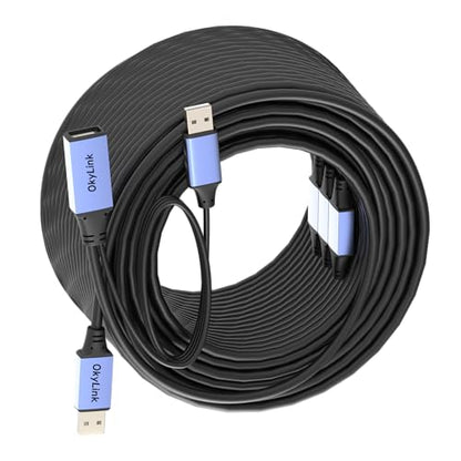OkyLink Active USB 2.0 Extension Cable A to A, Male to Female 130ft(40M) | 480Mbps Signal booster cord, compatible with printer, mouse, keyboard, scanner, camera - size: 130ft (40m)