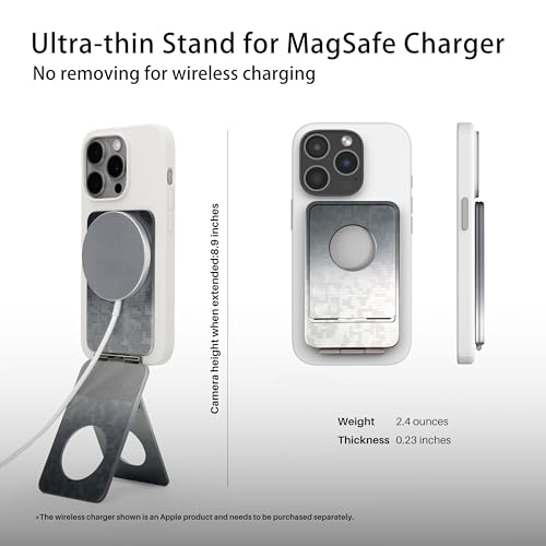 IST IDEA for Magsafe Tripod, Tripod for iPhone Lightweight Aluminum Alloy & Angle Adjustment & Strong Magnets iPhone Tripod Stand Compatible with 17/16/15/14/13/12 (Included Metal Ring) - color: Mosaic Grey