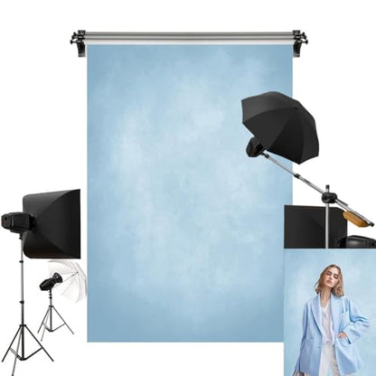 Kate 5x7ft/1.5x2.2m Blue Backdrop Texture Baby Blue Portrait Photo Shoot Studio Props - color: Light Blue, size: 5x7ft