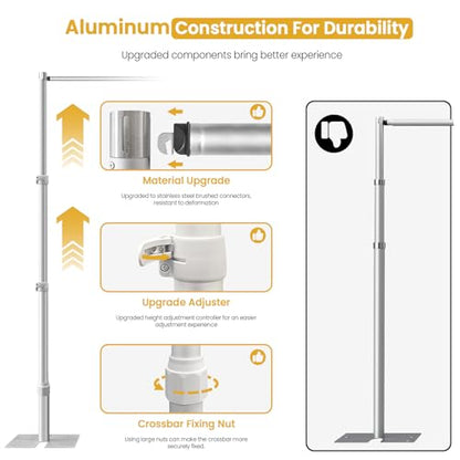 Jiang&Rong 10ft x 20ft Adjustable Backdrop Stand Kit - Heavy Duty Pipe and Drape Stand for Photo Studio, Booth, or Photography Backgrounds