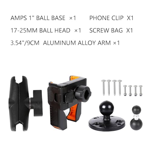 xik Phone Mount Holder for Boat Kayak Car Truck UTV - Round AMPS Base, [1s Lock & Release][360° Adjustable], Fits 4.7"-7.2" Phones, Heavy Duty, Wall Mount - style: Medium style