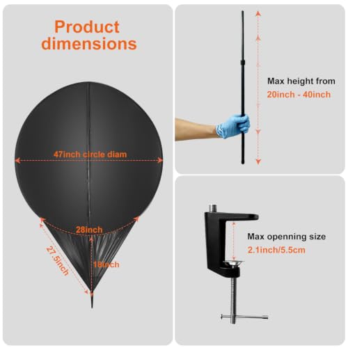 Comastbo 65" office cubicle desk shade,designed for light sensitive workers,idea for office cubicles and orginal desk canopy,block overhead light Black(Patent pending) - size: 65 inches