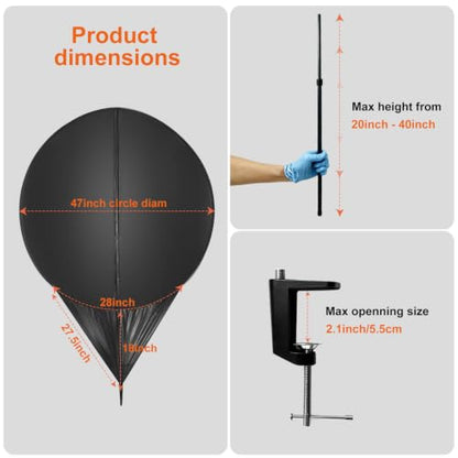 Comastbo 65" office cubicle desk shade,designed for light sensitive workers,idea for office cubicles and orginal desk canopy,block overhead light Black(Patent pending) - size: 65 inches
