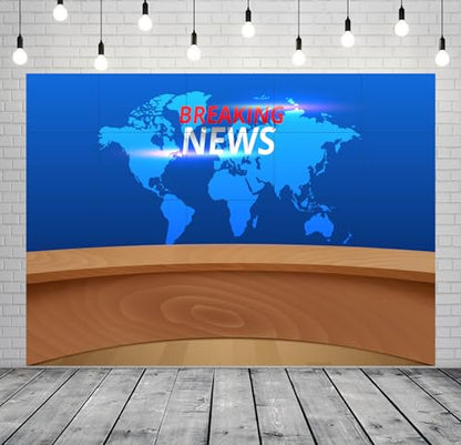 10x8FT Breaking News Photo Backdrop, Polyester Fabric, Color: N2-a15787, Occasion: Celebratory Events, Parties, Weddings, Birthdays, Graduations - size: 10x8FT