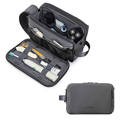 BAGSMART Toiletry Bag for Men, Travel Toiletry Organizer Dopp Kit Water-resistant Shaving Bag for Toiletries Accessories, Door Room Essentials,Grey-medium - color: Grey, size: Medium