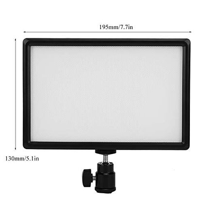 LED Video Light, Fill Light Panel with Bright Natural Soft Illumination Stable Color Temperature, LCD Display for Brightness Color Temperature Adjustment, Compatible with
