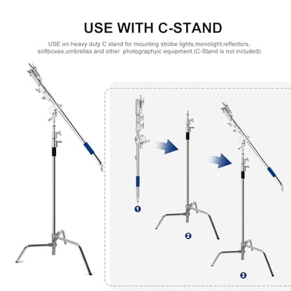 Prefessional Extension Boom Arm Bar with Work Platform for Photography C Stand and Light Stand,Pro Heavy Duty Crossbar Holding Arm for Softbox,Studio Strobe,Monolight,LED Video Light,Reflector