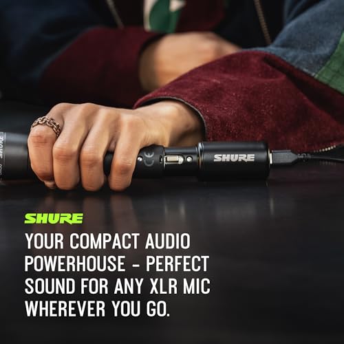 Shure MVX2U Gen 2 XLR-to-USB-C Digital Audio Interface, Apple MFi Certified, Portable Setup for Audio Processing, Noise-Free Recording Between XLR and USB-C Devices