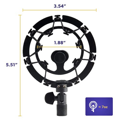Pro Microphone Shock Mount - Mic Holder Compatible w/Blue Yeti, Snowball & Pro Microphones