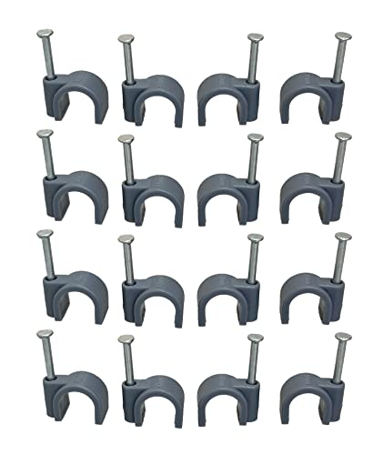 On1shelf Cable Clips Round Grey x 50pcs (0.20" / 5mm)