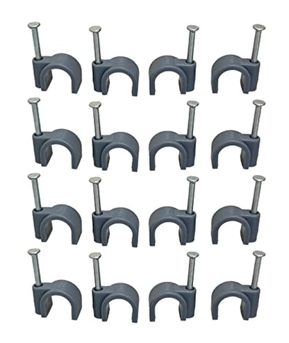 On1shelf Cable Clips Round Grey x 50pcs (0.20" / 5mm)