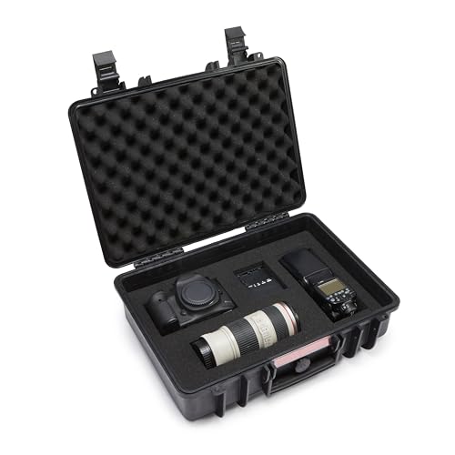 Amazon Basics Portable Hard Camera Case for DSLR Equipment, Customizable Fit, Protective Water Resistant, Medium, Black, 18"L x 14"W x 6"H - size: Medium
