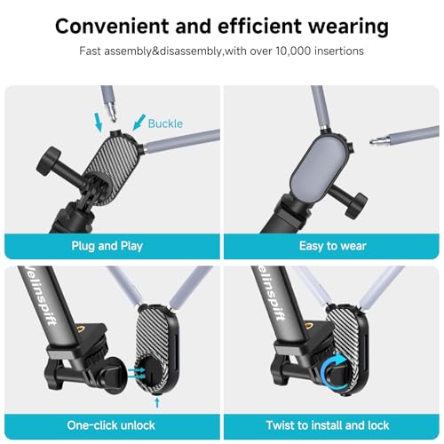 Upgraded 65cm Neck Phone Holder Recording with Anti-Shake Strap - POV/Vlog Neck Tripod Mount Hands-Free Filming, Universal for iPhone, Samsung Google Pixel, All Smartphones and Action Camera