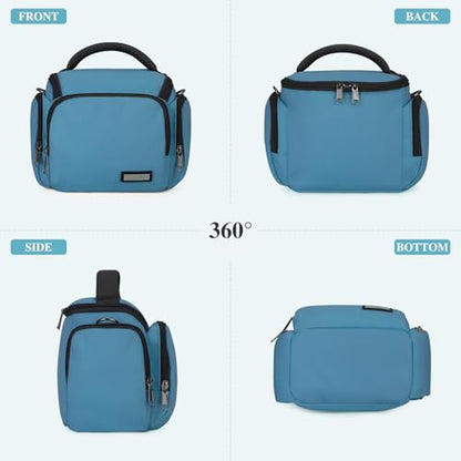 G-raphy Camera Bag Case Compact Lightweight Shoulder Crossbody Sling Photography Bags for Nikon Canon Sony DSLR SLR Mirrorless with Removal Straps(Teal) - color: Teal