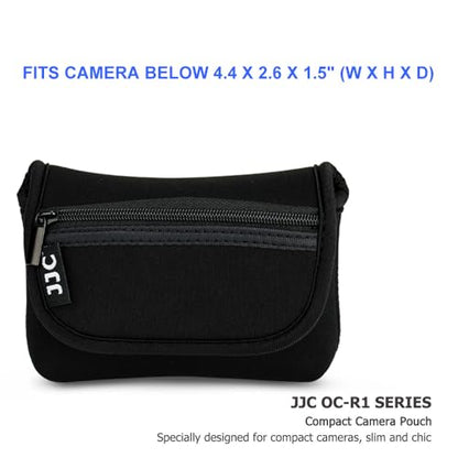 JJC Compact Camera Case Pouch for Sony RX100 VII Kodak Pixpro FZ45, Black | for Sony RX100 VI VA IV DSC-W830 Kodak Ektar H35N Canon SX620 SX610 SX720 ELPH 190 ELPH 180 & More Cameras, Neoprene Material - color: Black