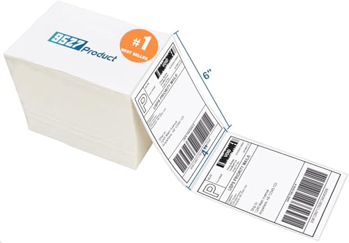 9527 Product Fanfold 4 x 6 Direct Thermal Labels White Perforated Shipping Labels, 1000 Label per Stack,1 Stack - color: White, size: 1 Stacks | 1000 Labels
