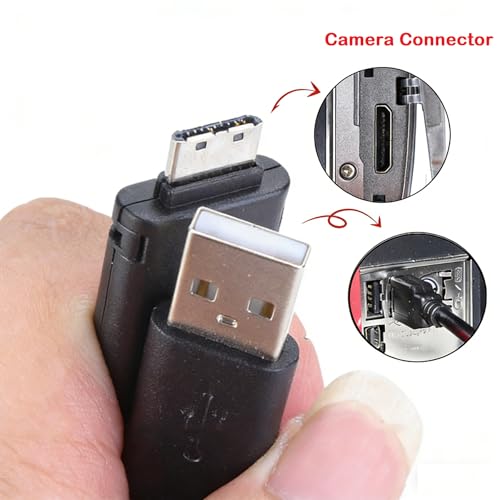 USB Data + Battery Power Charging Cable Cord for Samsung SL600 SL605 Camera TL205 TL210 TL220 i8 L200, Replacement Lead for SUC-3 SUC-5 SUC-7