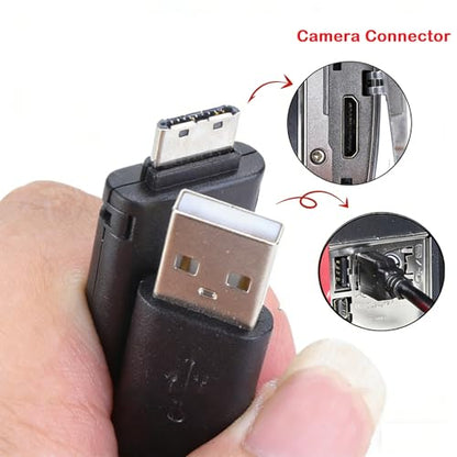 USB Data + Battery Power Charging Cable Cord for Samsung SL600 SL605 Camera TL205 TL210 TL220 i8 L200, Replacement Lead for SUC-3 SUC-5 SUC-7