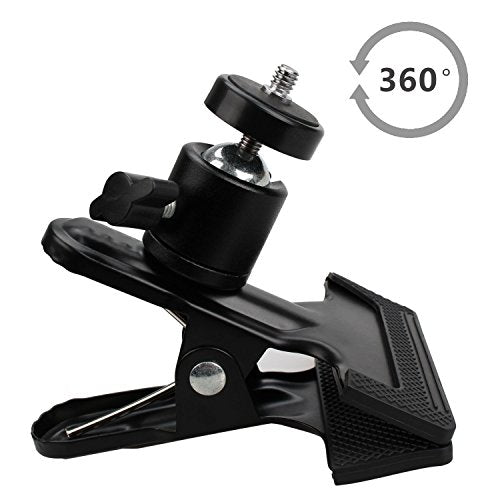 Multi-Function Tripod Clip Clamp Flash Holder Mount with 360 Swivel Photography Ball-Head for SLR, DSLR, Video Cameras, Studio Backdrop