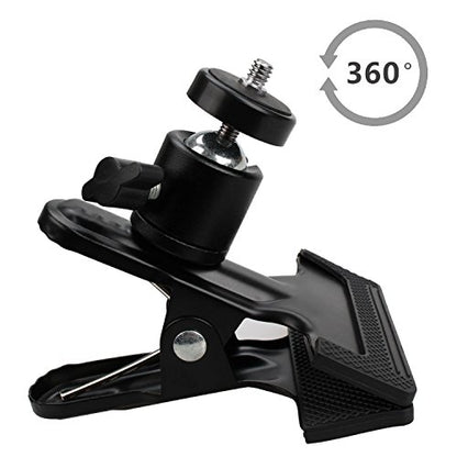 Multi-Function Tripod Clip Clamp Flash Holder Mount with 360 Swivel Photography Ball-Head for SLR, DSLR, Video Cameras, Studio Backdrop