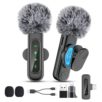 Wireless Lavalier Microphones, Wireless Microphone for Video Recording, Interview, Podcast