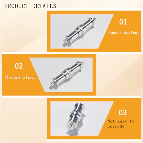 KuuGuu 4 PCS Standard 1/4 to 3/8 inch Metal Convertor Threaded Screw Tripod Adapter Spigot Stud for Flash Holder, Studio Light Stand, Ball Head (Copper) - size: Silver (6)