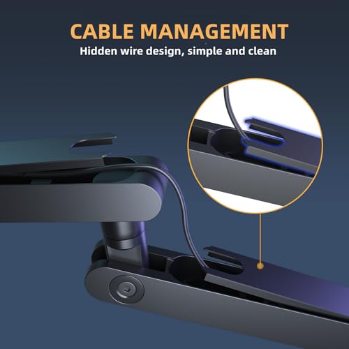 MAONO Microphone Boom Arm, Low Profile Mic Arm with Cable Management Channels, Desk Mount Clamp, Fully Adjustable, Heavy Duty Mic Stand for Podcast Studio Streaming (BA92 Black)