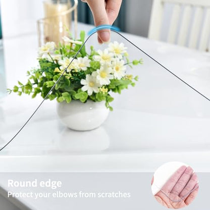 Clear Desk Mat, Non-Slip PVC Desk Protector Mat with Round Edge, Heat Resistant & Waterproof Clear Desk Writing Mat for Home and Office (31.5''*15.7'') - size: 31.5" x 15.7"
