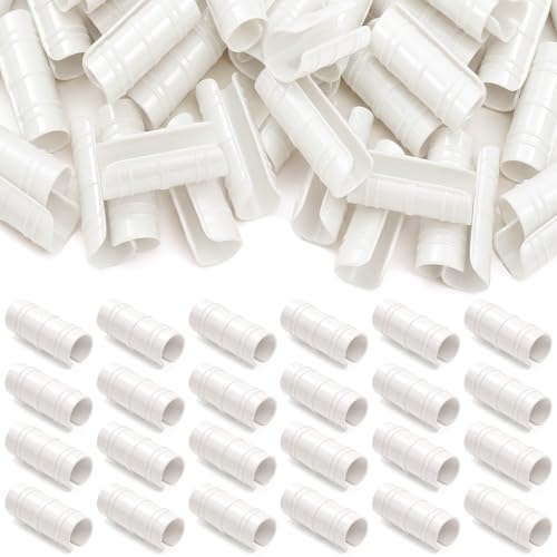 100 Pcs 1-1/4 Inch Greenhouse Clips, 32mm White Plastic Clamp Garden Buildings Frame Snap PVC Pipe Tube Clips for Greenhouse Films Sunshade Nets Row Covers Shelters Fixing, Farming, Gardening - color: White, size: 1-1/4 Inch