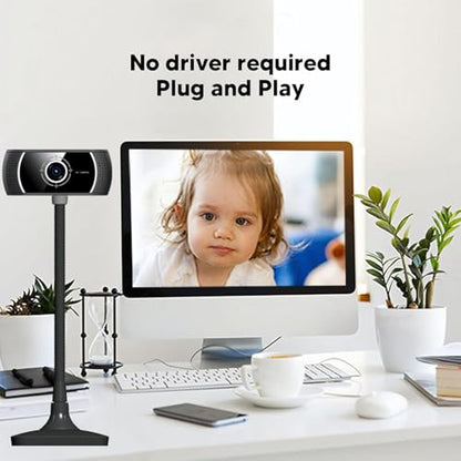 Autofocus 720P Webcam USB Camera with Noise Canceling Microphone for Online Classes Video Conferencing PC Webcam with Noise Reduction