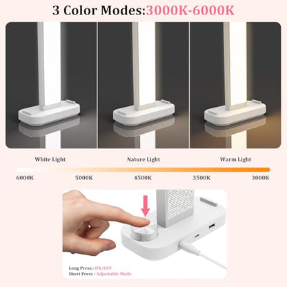 iVict Nail Desk Lamp, 34" Nails Tech Light with Phone Stand, 0-100% Adjustable Brightness, 3000K-6000K Color Temperature Led Desk lamp for Nail, Tattoos, Eyebrows, Beauty(Diamond, Large) - style: Diamond Nails Tech Light