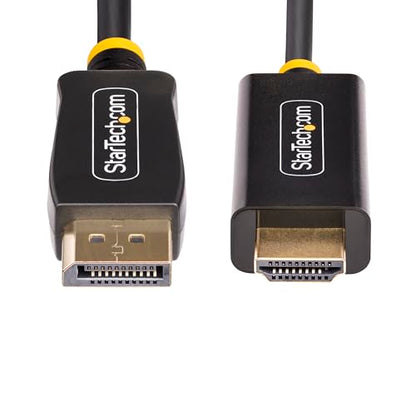 StarTech 6.6ft Active DP to HDMI 2.0b Cable, 4K 60Hz, HDR | 2m, Active Video Converter, 4:4:4 RGB, 7.1ch Audio, HDCP 1.4/2.3, Backward Compatible 4K 30Hz, DisplayPort to HDMI 2.0b