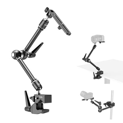 SMALLRIG Friction Magic Arm Camera Mount with Super Clamp and Platform, Overhead Camera Desk Mount Srand, Studio Space Saver, Heavy Duty Mount/Bracket for Lights, Cameras - size: Clamp+Magic arm